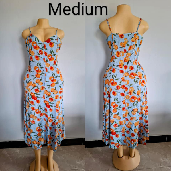 Robe bleu orange