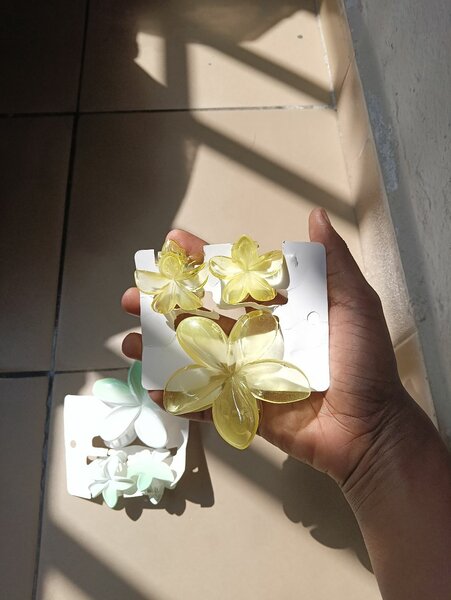 Barrettes fleurs colorées