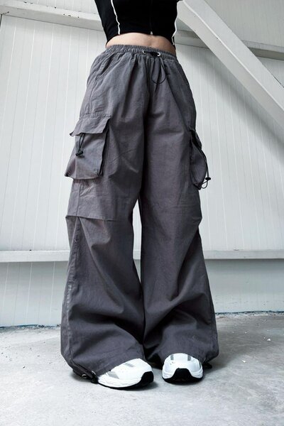 Pantalon cargo ample femme