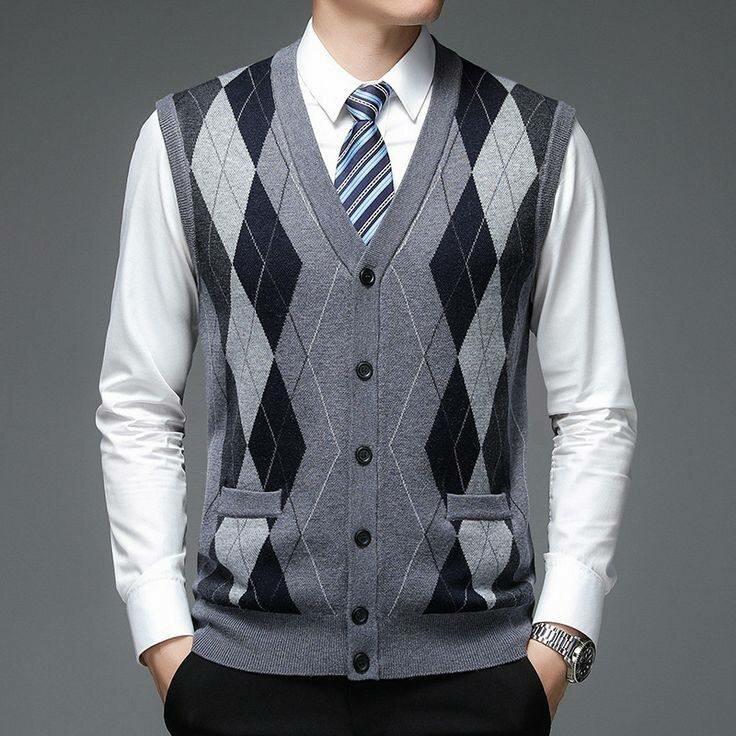 Gilet Homme Argyle Élégant