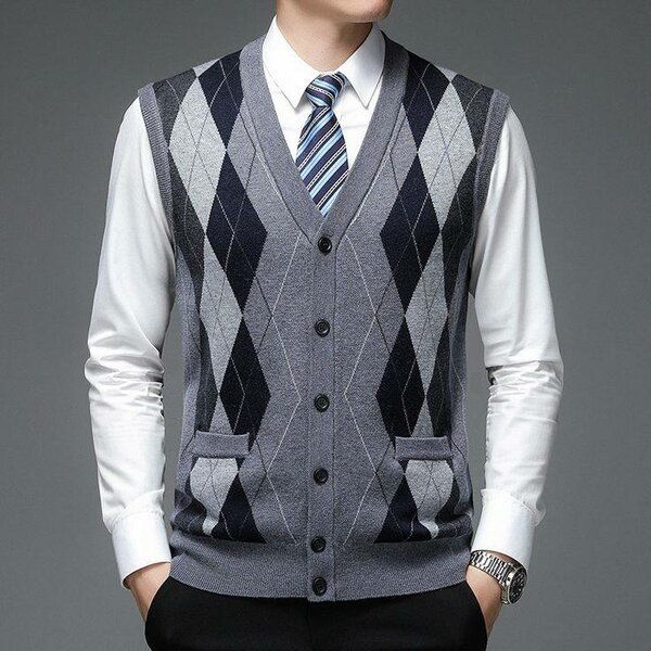 Gilet Homme Argyle Élégant