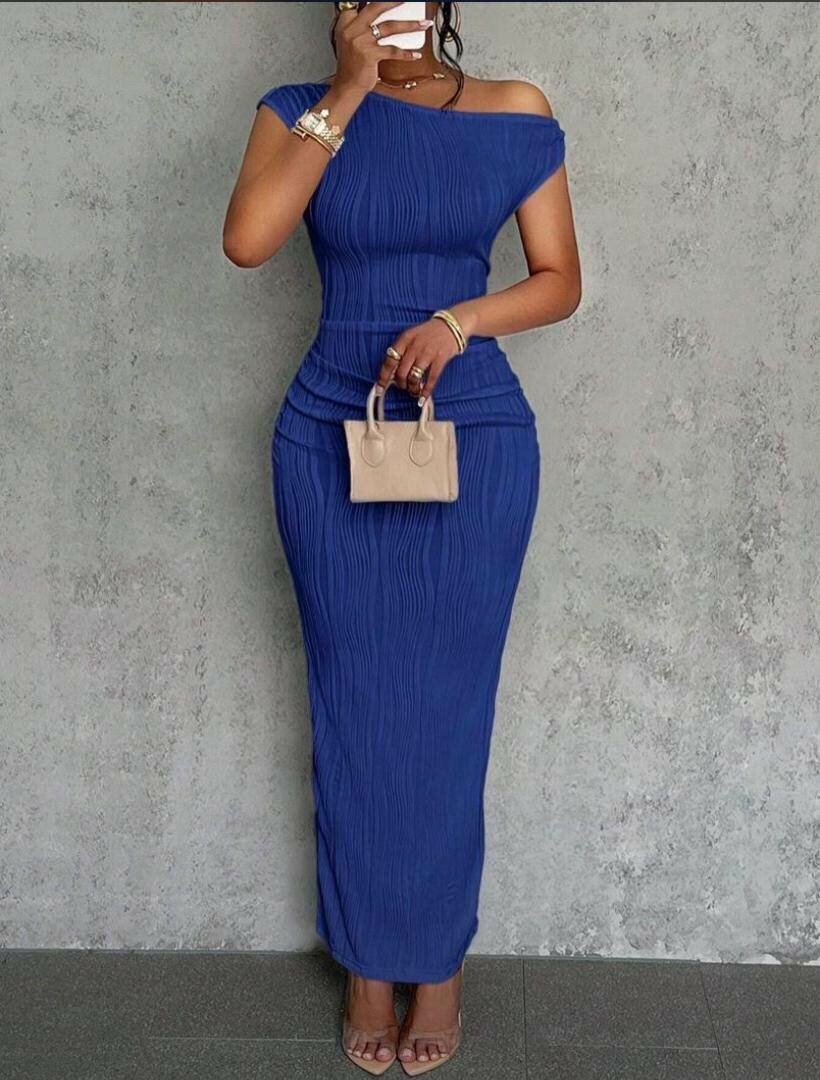 Robe longue élégante bleue