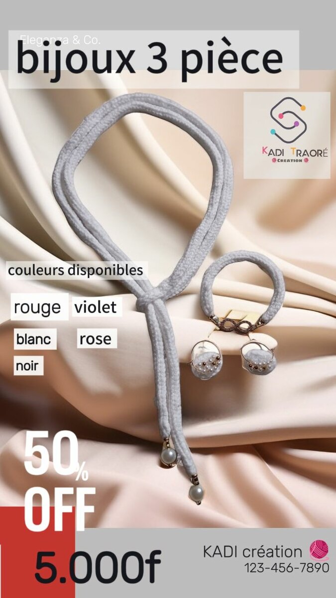 bijoux en laine coton douce