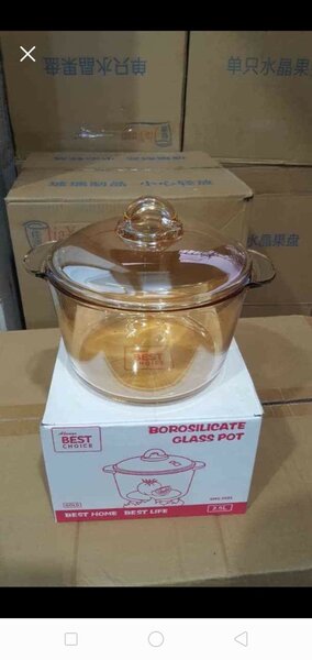 Glass cooking pot