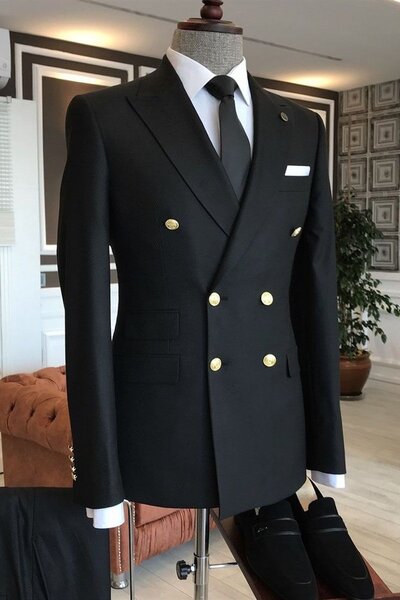 Black and gold suit