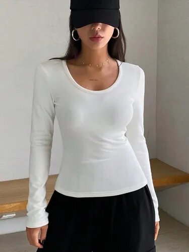 T-shirt blanc à manches longues