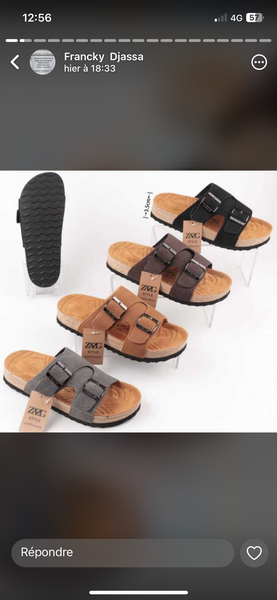 Sandales à double boucle homme