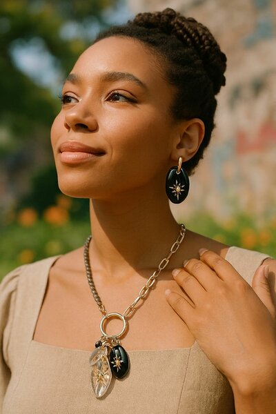 Collier et Boucles d'Oreilles Élégants