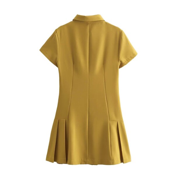 Green pleated dress