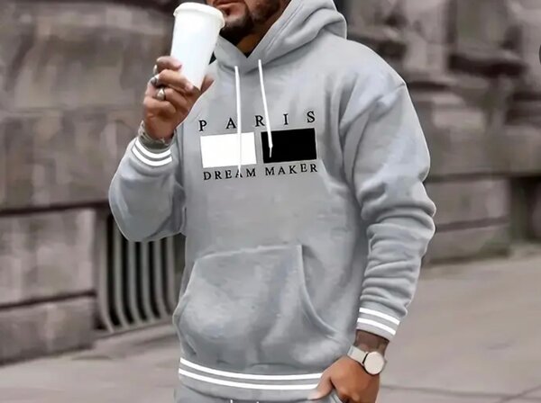 Hoodie Paris Style Gris