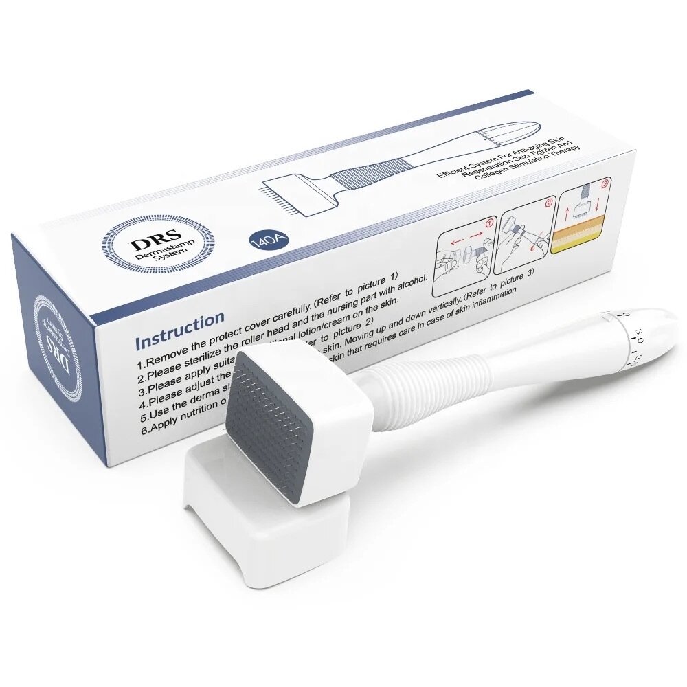 ADJUSTABLE NEEDLE LENGTH DERMA STAMP FOR HAIR AND SKIN
