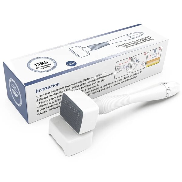 ADJUSTABLE NEEDLE LENGTH DERMA STAMP FOR HAIR AND SKIN
