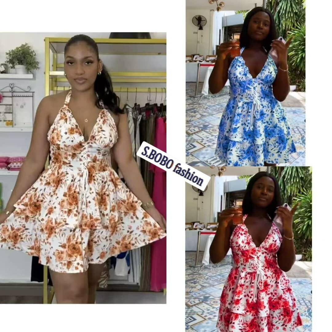 Robe courte fleurie