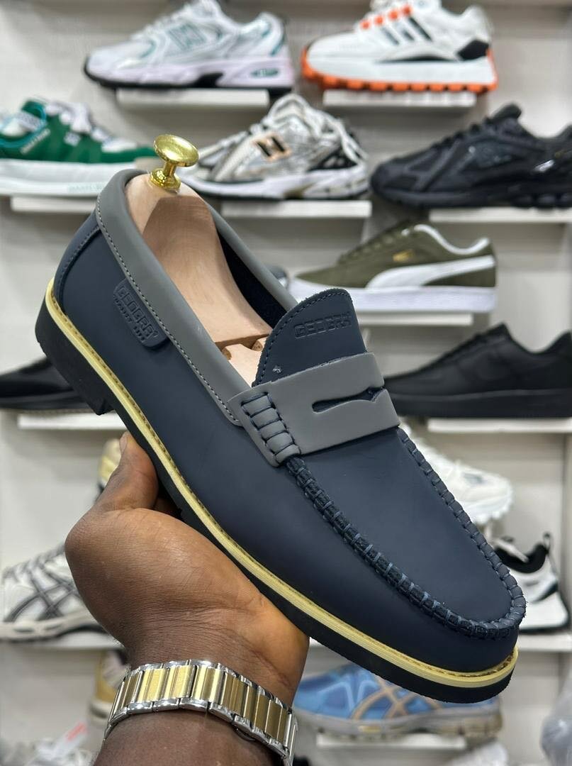 Mocassins en cuir & daim Homme