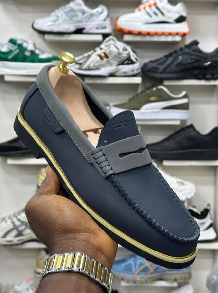Mocassins en cuir & daim Homme