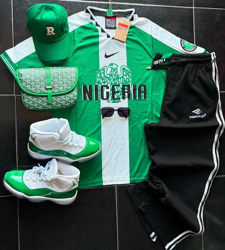 Nike Nigeria 1996 Retro Away Jersey  Balenciaga Track Pants