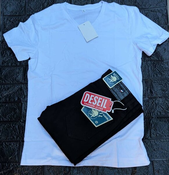 T-shirt and jeans