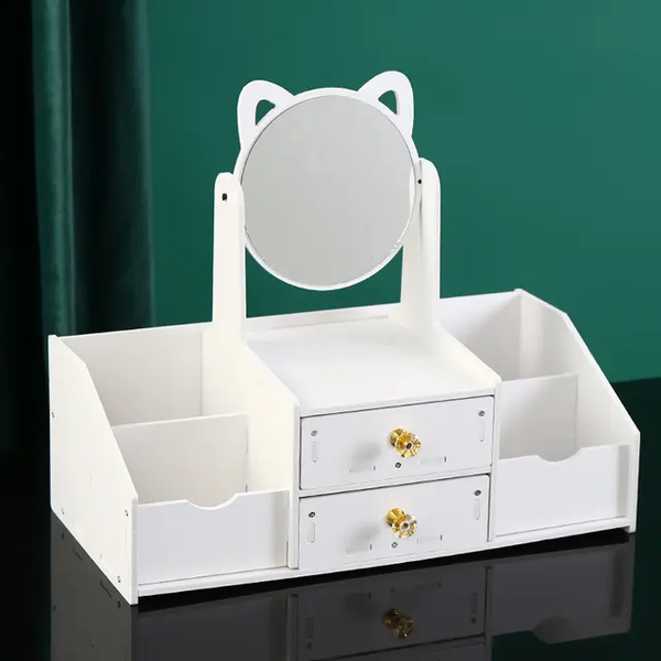 Organisateur de maquillage avec miroir
