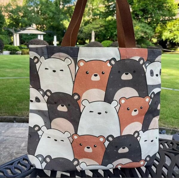 Sac cabas motif ours mignon