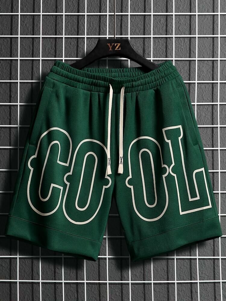 Printed drawstring waist short