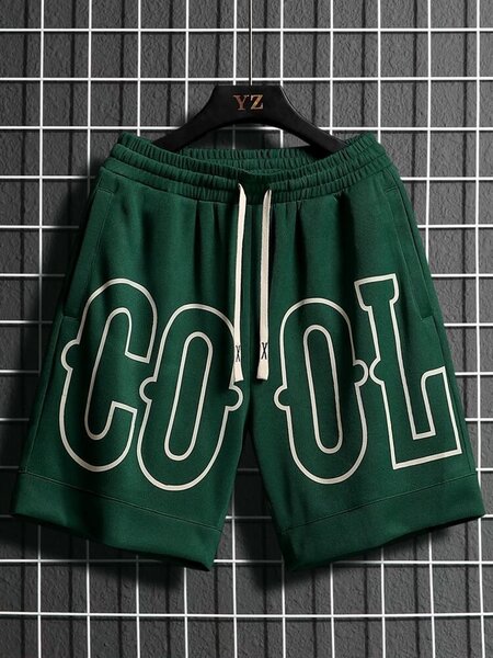 Printed drawstring waist short