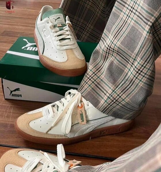 Sneakers rétro en cuir