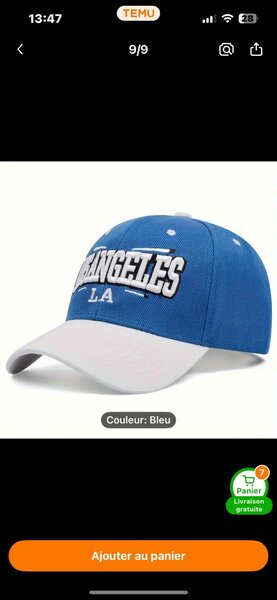 Casquette unisexe tendance