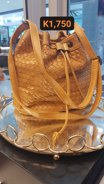 brown leather bag