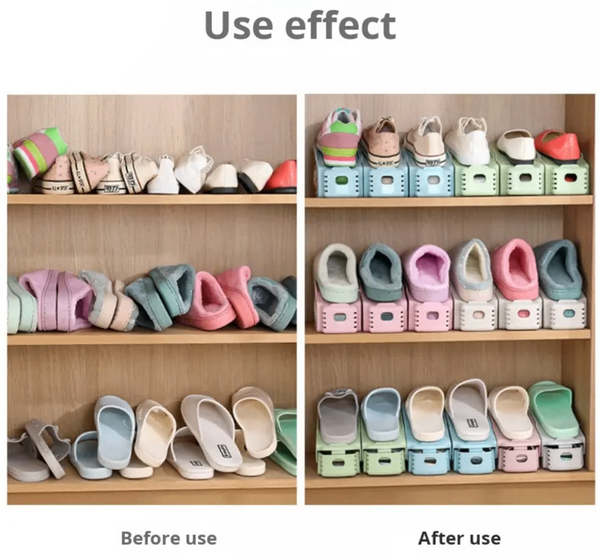 Double Layer Shoe Rack - Black