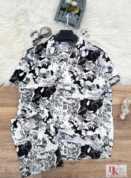 Chemise Tropicale à Manches Courtes
