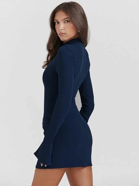 Robe courte élégante bleu marine