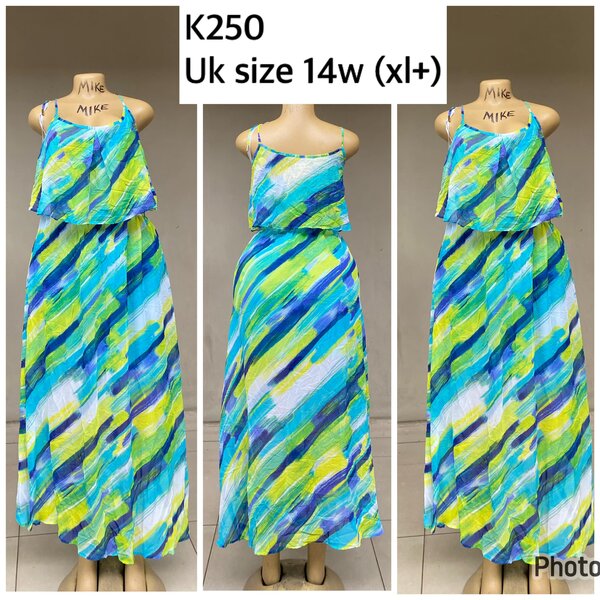 blue striped dress