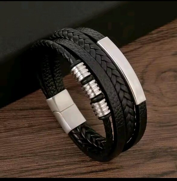 Bracelet en Cuir Tressé Homme