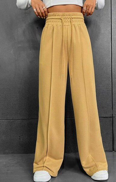 Pantalon large taille haute élégante