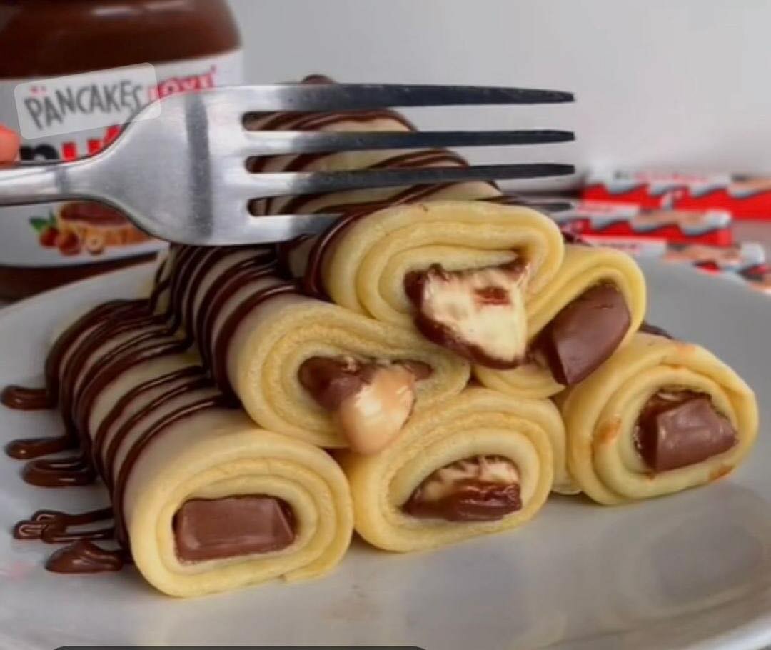 5 crêpes  kinder nutella