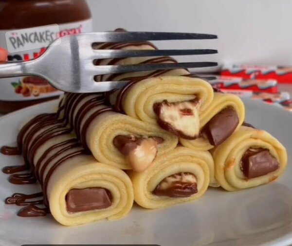 5 crêpes  kinder nutella