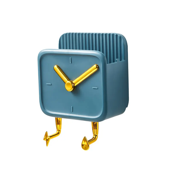 Étagère Murale avec Crochet Design Horloge