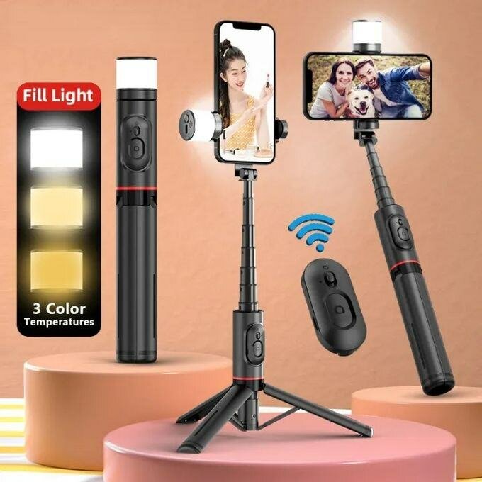 Trépied Selfie avec Éclairage LED