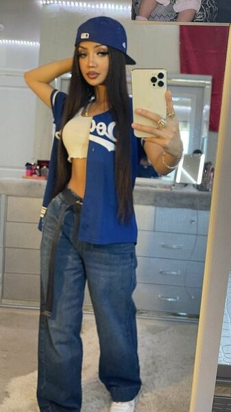 T-shirt tendance ample bleue