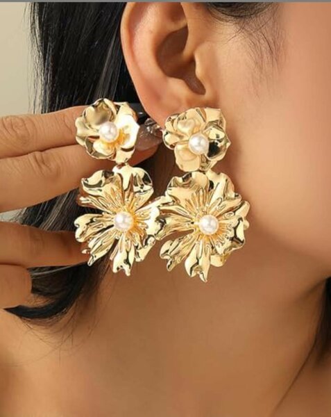 Boucles d'Oreilles Fleur Or