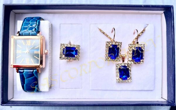 Ensemble Montre et Bijoux Saphir