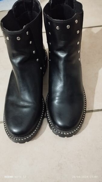Boots femme noir argenté 39 Grand 