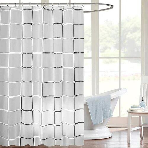 PEVA Shower Curtain Waterproof With Hooks
