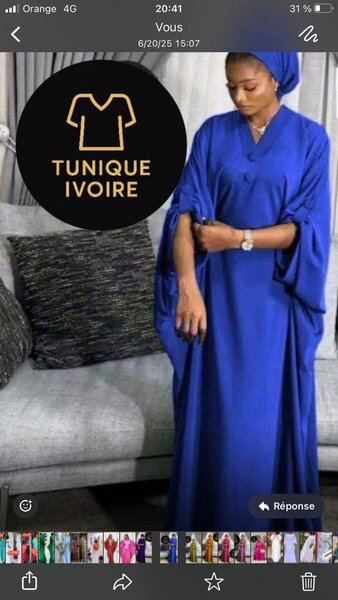 Robe Tunique Caftan Bleu