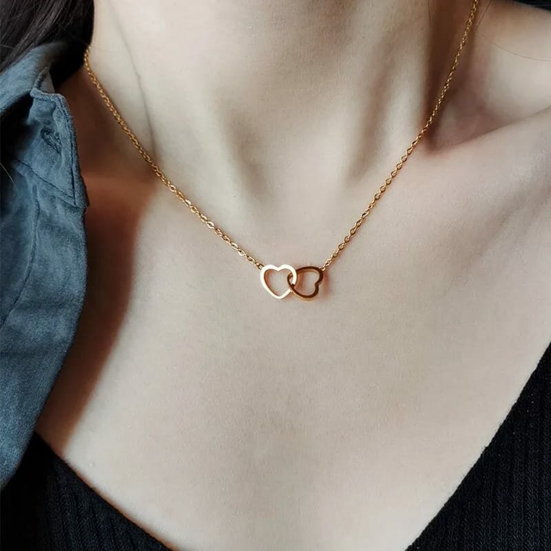 Chaîne double cœur 