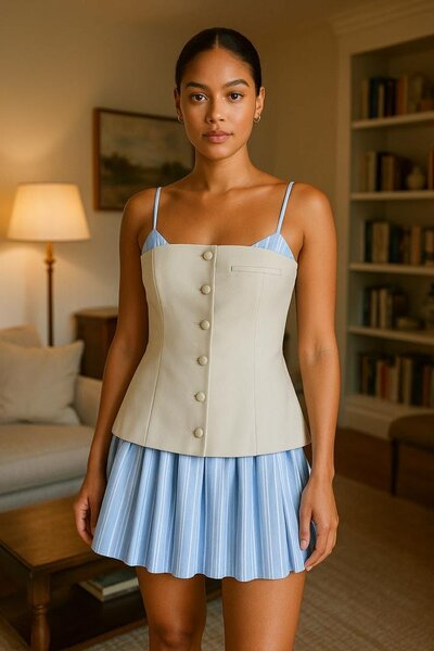 robe courte à bretelles