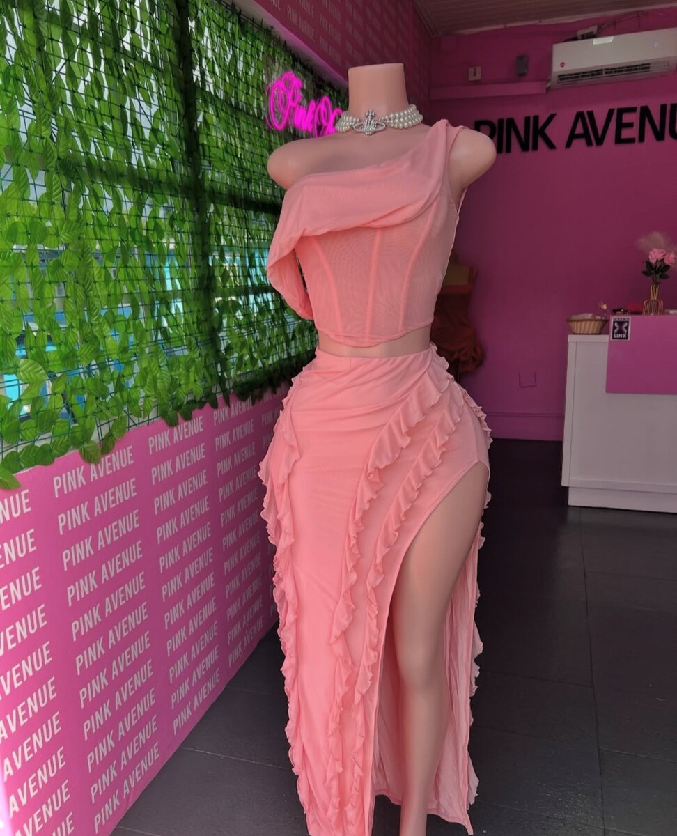 Peach skirt set