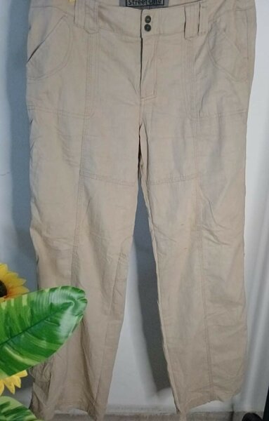 Pantalon cargo beige femme