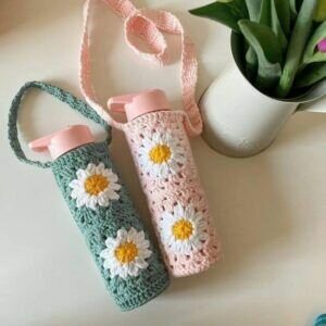 Housse pour bouteille et gourdes en laine