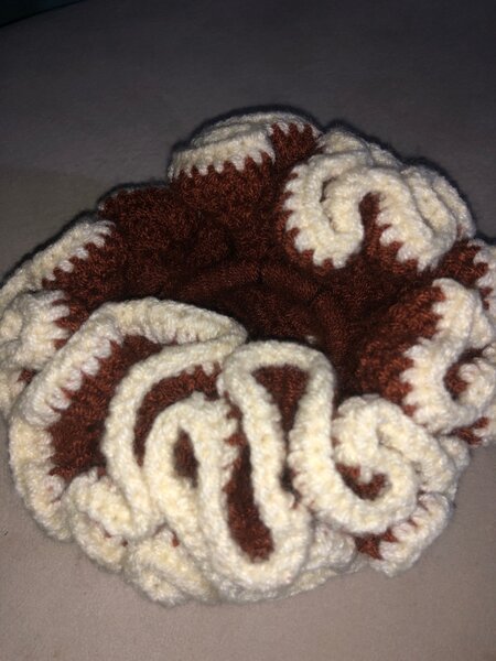 Pochette en crochet bicolore